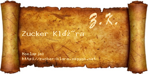Zucker Klára névjegykártya
